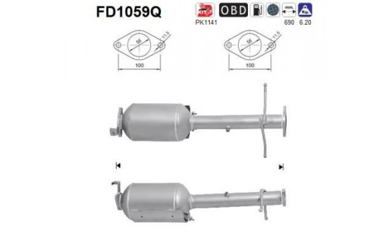 Soot/Particulate Filter, exhaust system FD1059Q AS