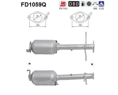 Soot/Particulate Filter, exhaust system FD1059Q AS
