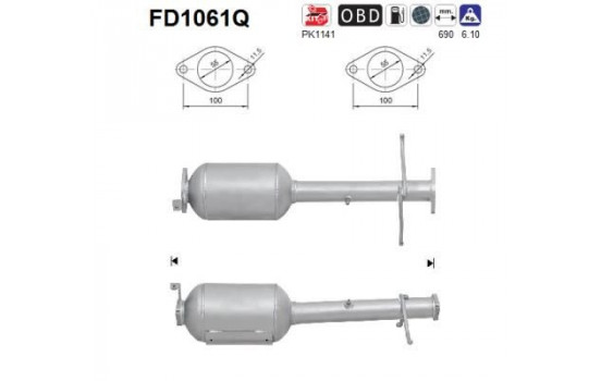 Soot/Particulate Filter, exhaust system FD1061Q AS