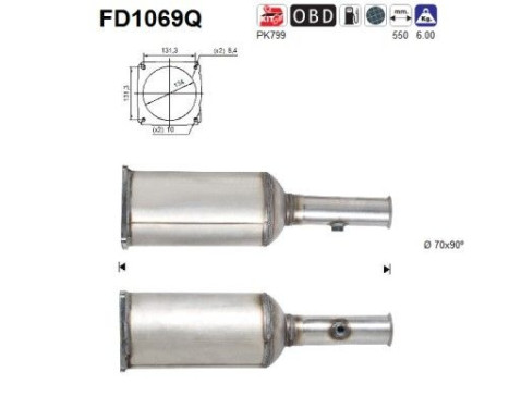 Soot/Particulate Filter, exhaust system FD1069Q AS