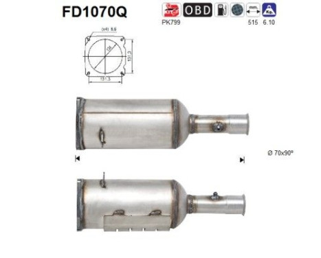 Soot/Particulate Filter, exhaust system FD1070Q AS