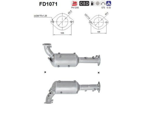 Soot/Particulate Filter, exhaust system FD1071 AS