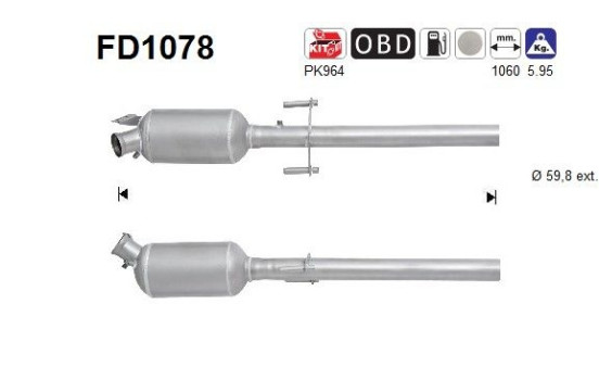Soot/Particulate Filter, exhaust system FD1078 AS