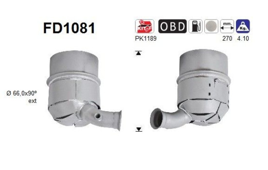 Soot/Particulate Filter, exhaust system FD1081 AS