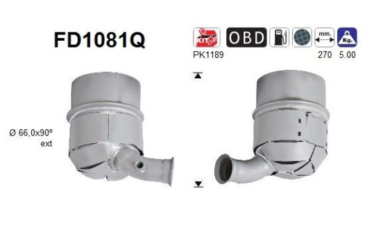 Soot/Particulate Filter, exhaust system FD1081Q AS