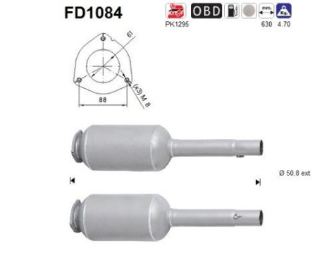 Soot/Particulate Filter, exhaust system FD1084 AS
