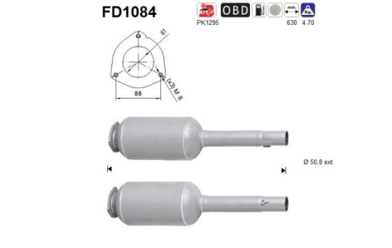 Soot/Particulate Filter, exhaust system FD1084 AS