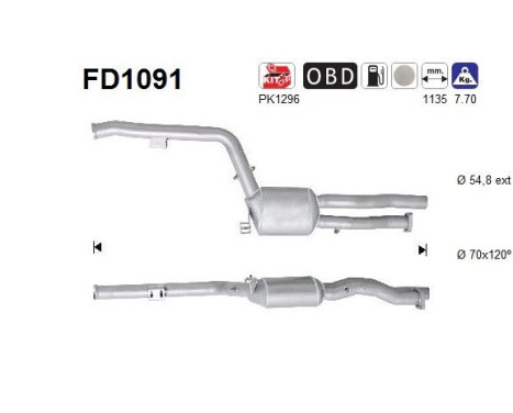 Soot/Particulate Filter, exhaust system FD1091 AS