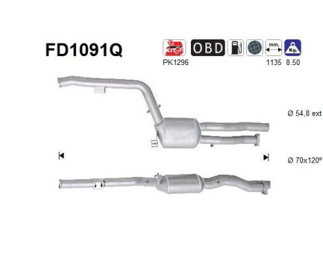 Soot/Particulate Filter, exhaust system FD1091Q AS