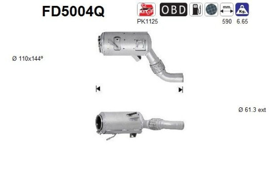 Soot/Particulate Filter, exhaust system FD5004Q AS