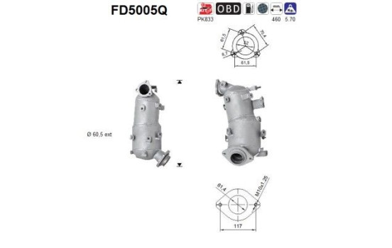 Soot/Particulate Filter, exhaust system FD5005Q AS