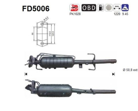 Soot/Particulate Filter, exhaust system FD5006 AS