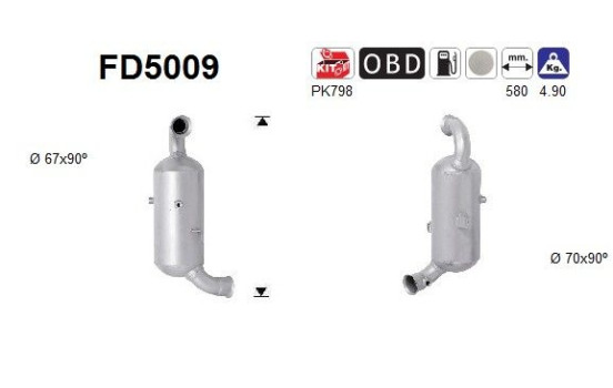 Soot/Particulate Filter, exhaust system FD5009 AS