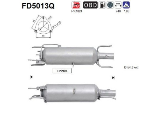 Soot/Particulate Filter, exhaust system FD5013Q AS