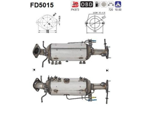 Soot/Particulate Filter, exhaust system FD5015 AS