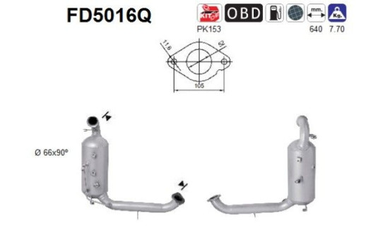 Soot/Particulate Filter, exhaust system FD5016Q AS
