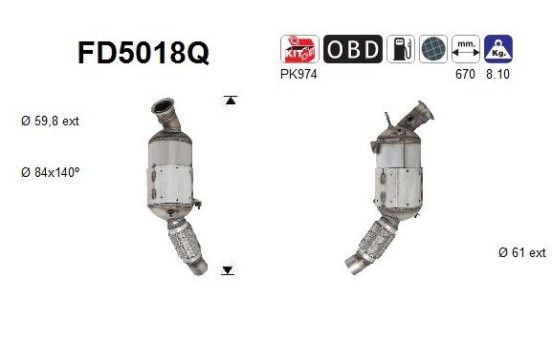 Soot/Particulate Filter, exhaust system FD5018Q AS