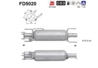 Soot/Particulate Filter, exhaust system FD5020 AS