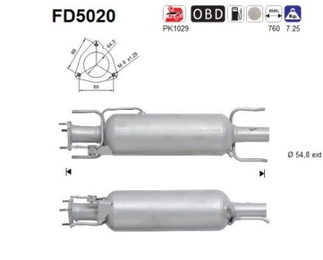 Soot/Particulate Filter, exhaust system FD5020 AS
