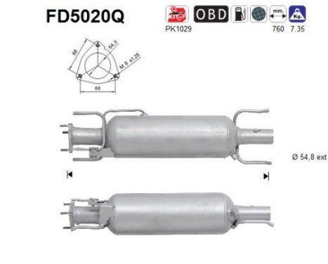Soot/Particulate Filter, exhaust system FD5020Q AS