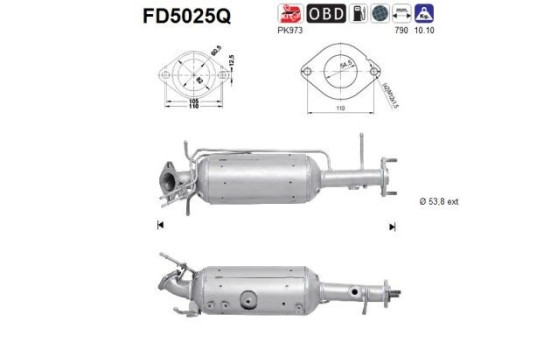 Soot/Particulate Filter, exhaust system FD5025Q AS