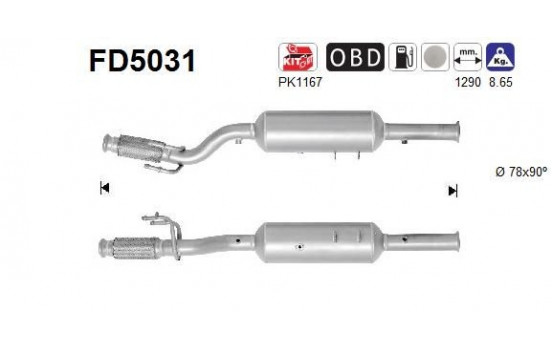 Soot/Particulate Filter, exhaust system FD5031 AS