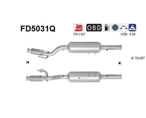 Soot/Particulate Filter, exhaust system FD5031Q AS