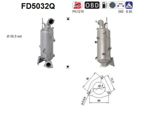 Soot/Particulate Filter, exhaust system FD5032Q AS