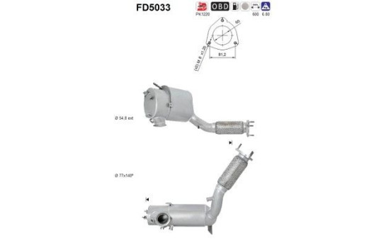 Soot/Particulate Filter, exhaust system FD5033 AS