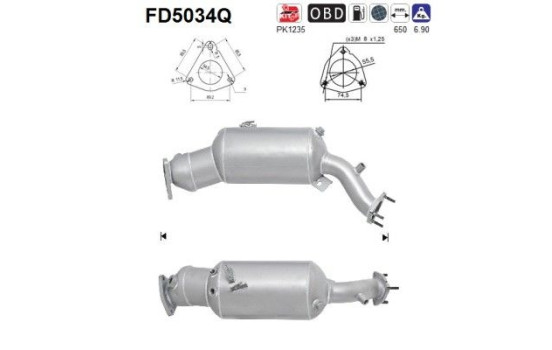 Soot/Particulate Filter, exhaust system FD5034Q AS