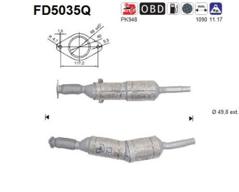 Soot/Particulate Filter, exhaust system FD5035Q AS