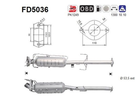 Soot/Particulate Filter, exhaust system FD5036 AS