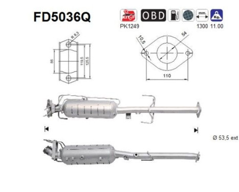 Soot/Particulate Filter, exhaust system FD5036Q AS