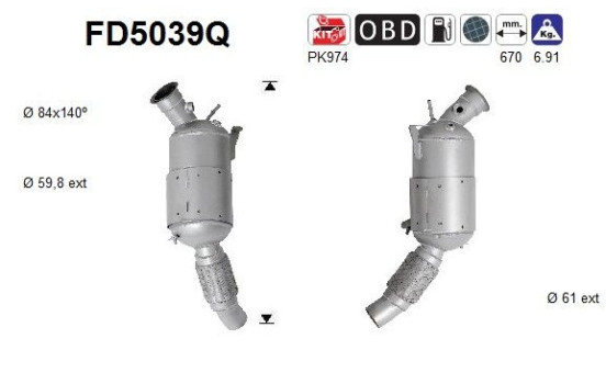 Soot/Particulate Filter, exhaust system FD5039Q AS
