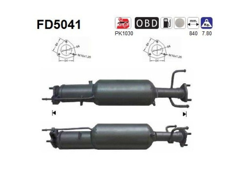 Soot/Particulate Filter, exhaust system FD5041 AS