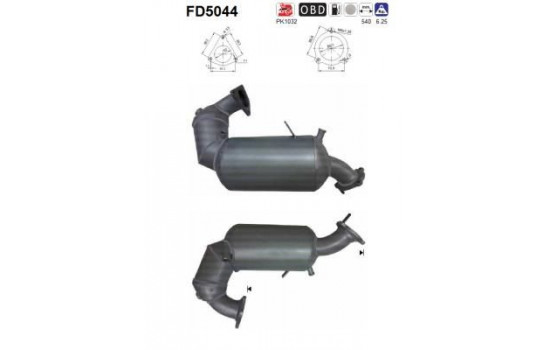 Soot/Particulate Filter, exhaust system FD5044 AS