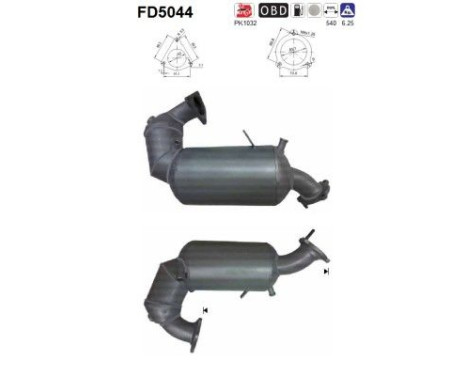 Soot/Particulate Filter, exhaust system FD5044 AS