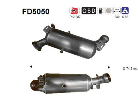 Soot/Particulate Filter, exhaust system FD5050 AS