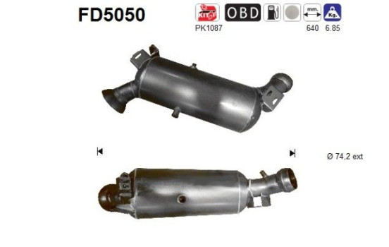 Soot/Particulate Filter, exhaust system FD5050 AS
