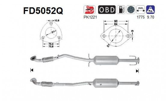 Soot/Particulate Filter, exhaust system FD5052Q AS