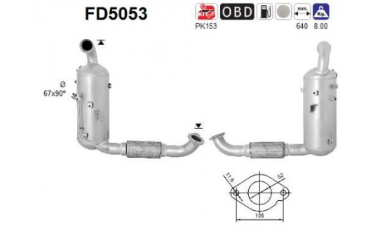 Soot/Particulate Filter, exhaust system FD5053 AS