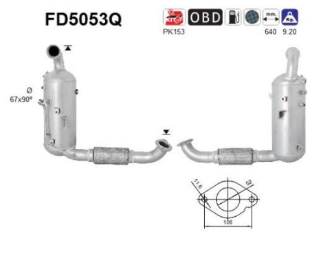Soot/Particulate Filter, exhaust system FD5053Q AS