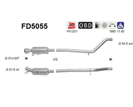 Soot/Particulate Filter, exhaust system FD5055 AS