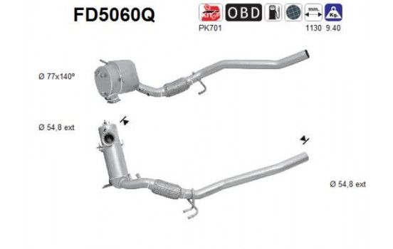 Soot/Particulate Filter, exhaust system FD5060Q AS