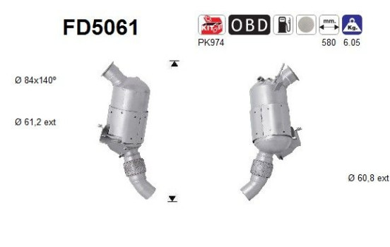 Soot/Particulate Filter, exhaust system FD5061 AS