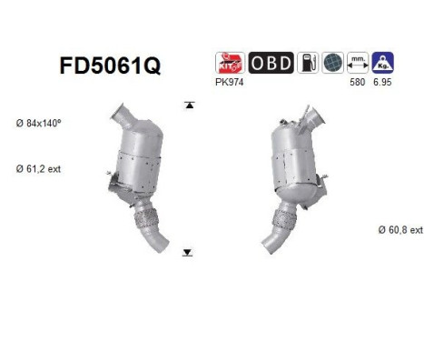 Soot/Particulate Filter, exhaust system FD5061Q AS