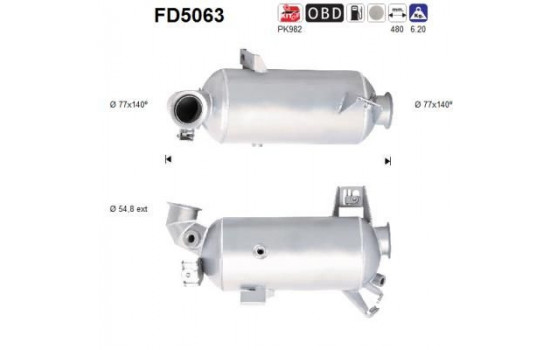 Soot/Particulate Filter, exhaust system FD5063 AS