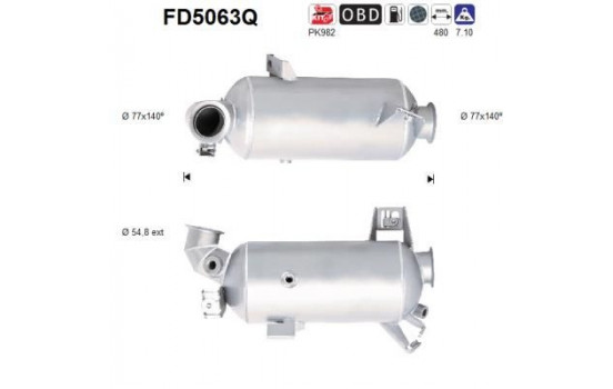 Soot/Particulate Filter, exhaust system FD5063Q AS