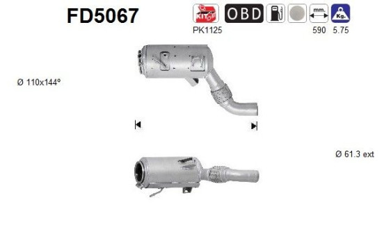 Soot/Particulate Filter, exhaust system FD5067 AS