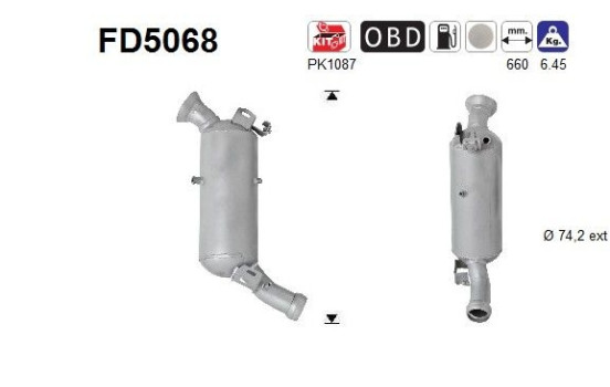 Soot/Particulate Filter, exhaust system FD5068 AS